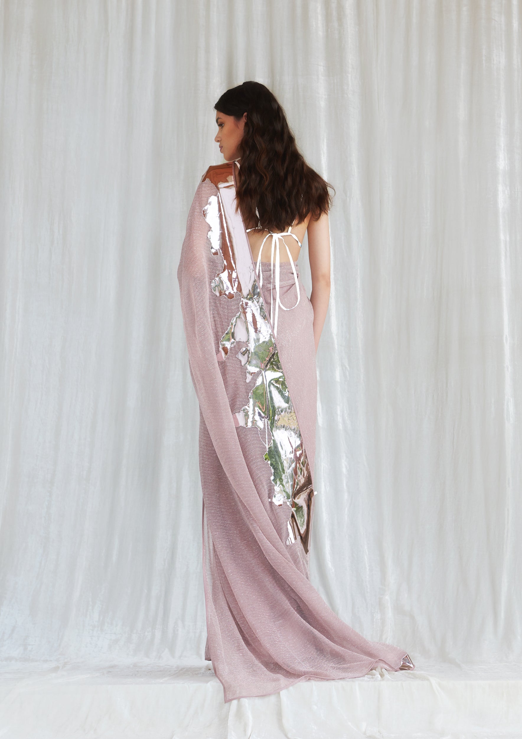 Metallic Jersey Sari