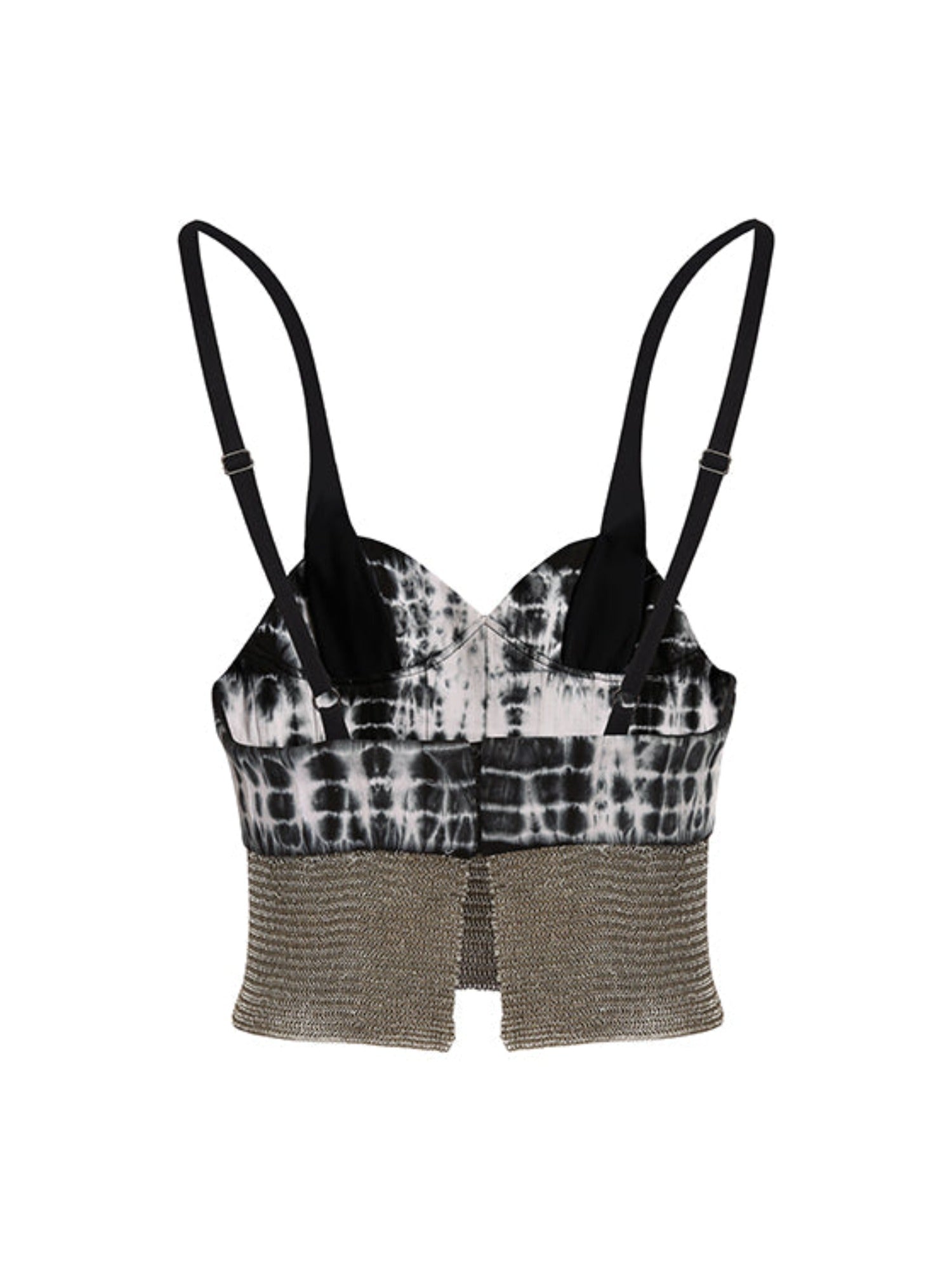 Tie-dye bralette with chainmail hem