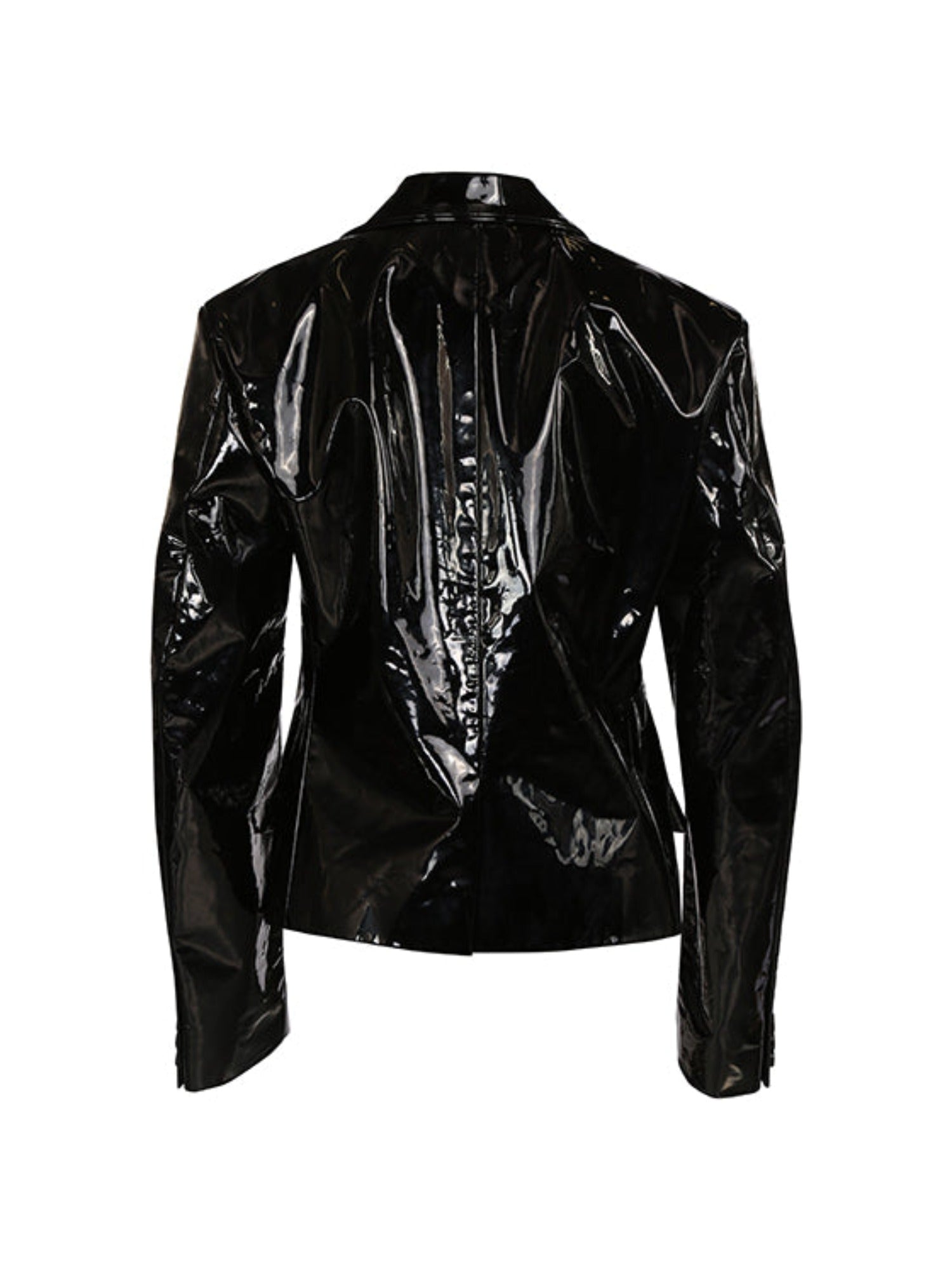 Vegan patent leather blazer