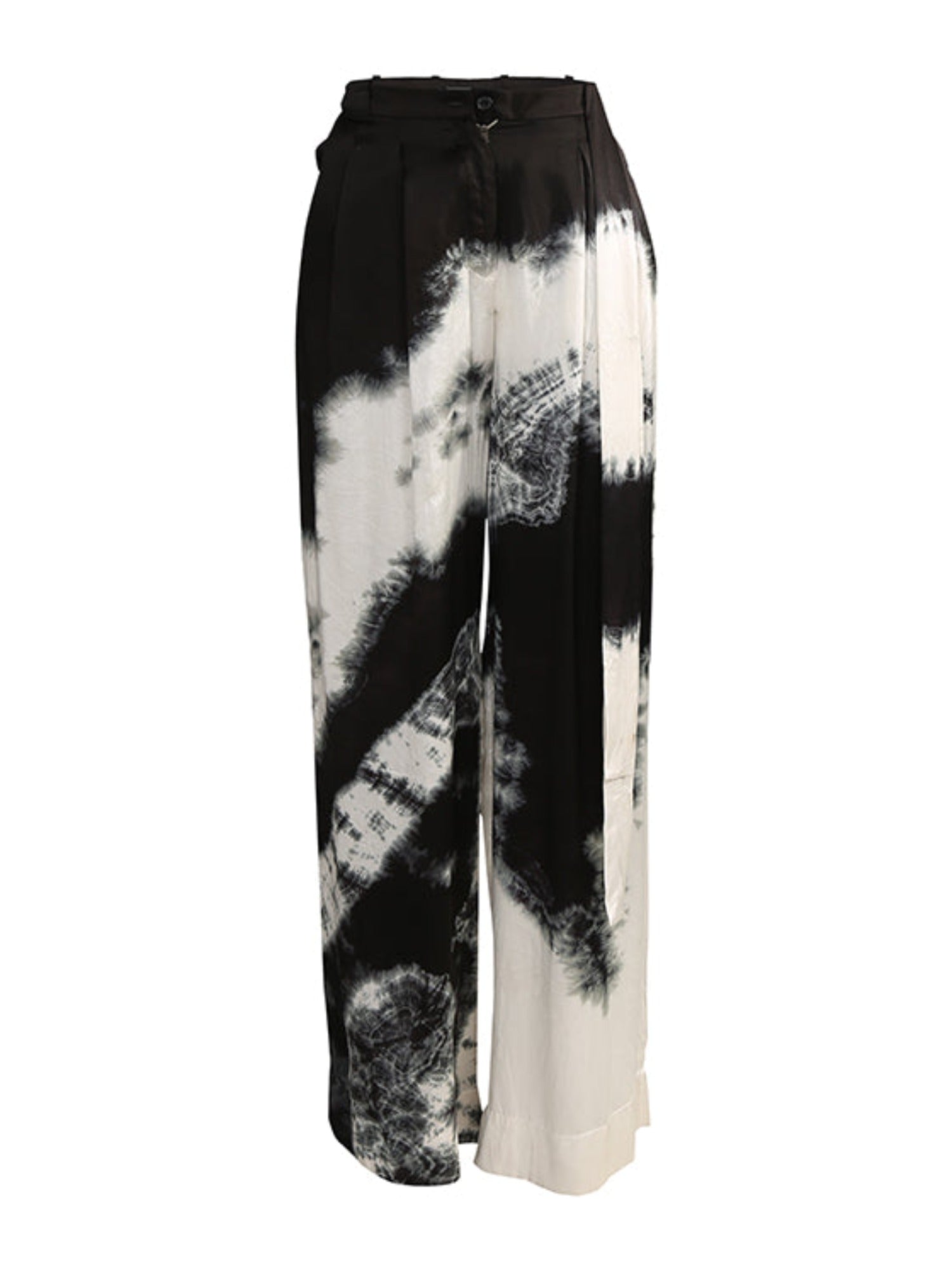 Charmeuse satin tie-dye pants