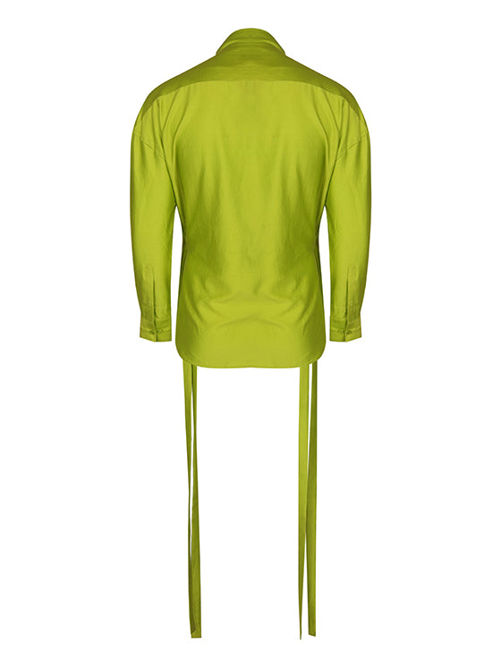 Lime green chanderi kimono