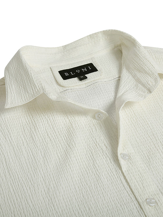White seersucker shirt