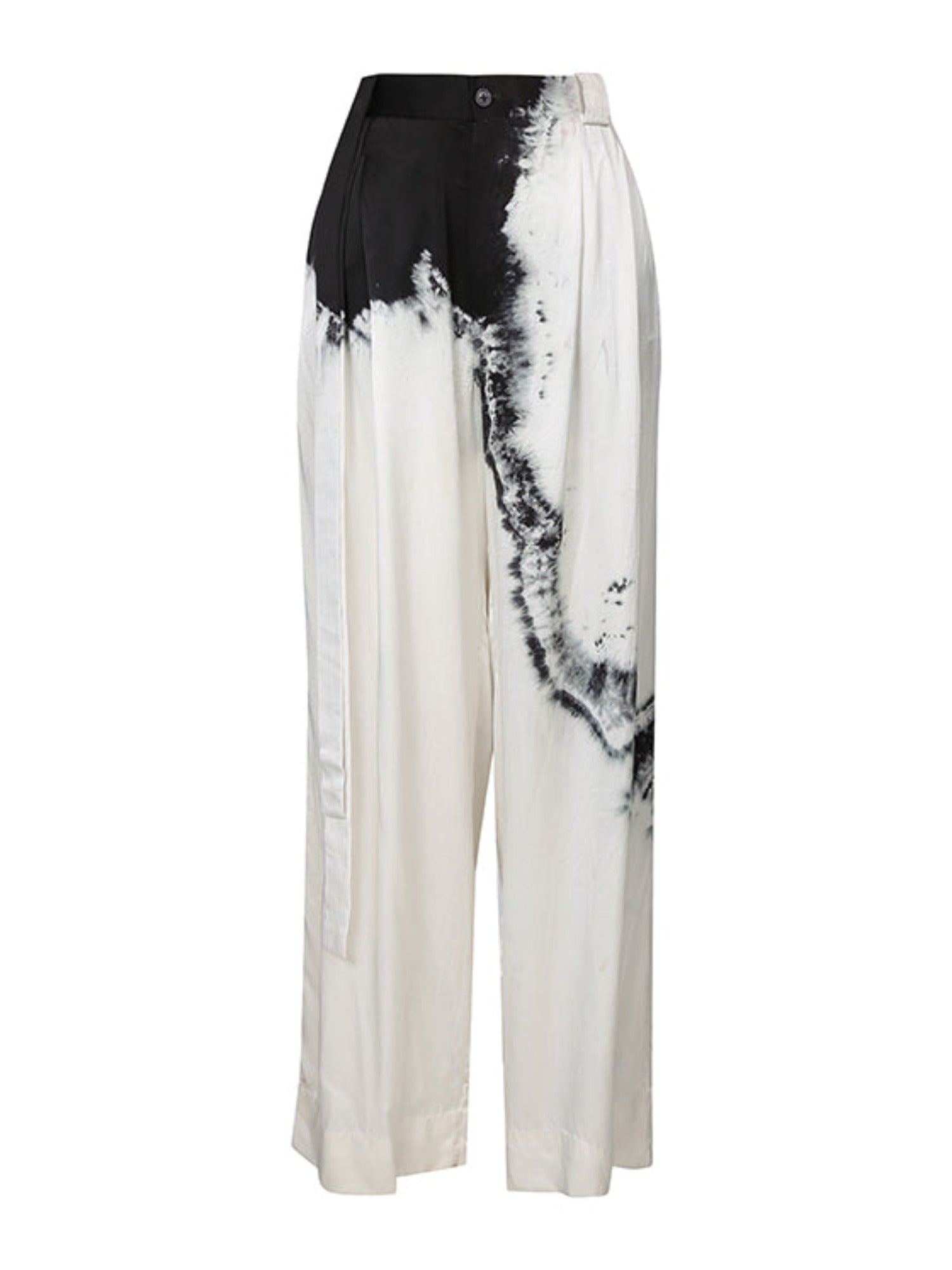 Charmeuse satin tie-dye pants