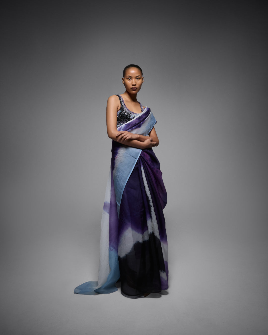 Amethyst Tie Dye Saree Set