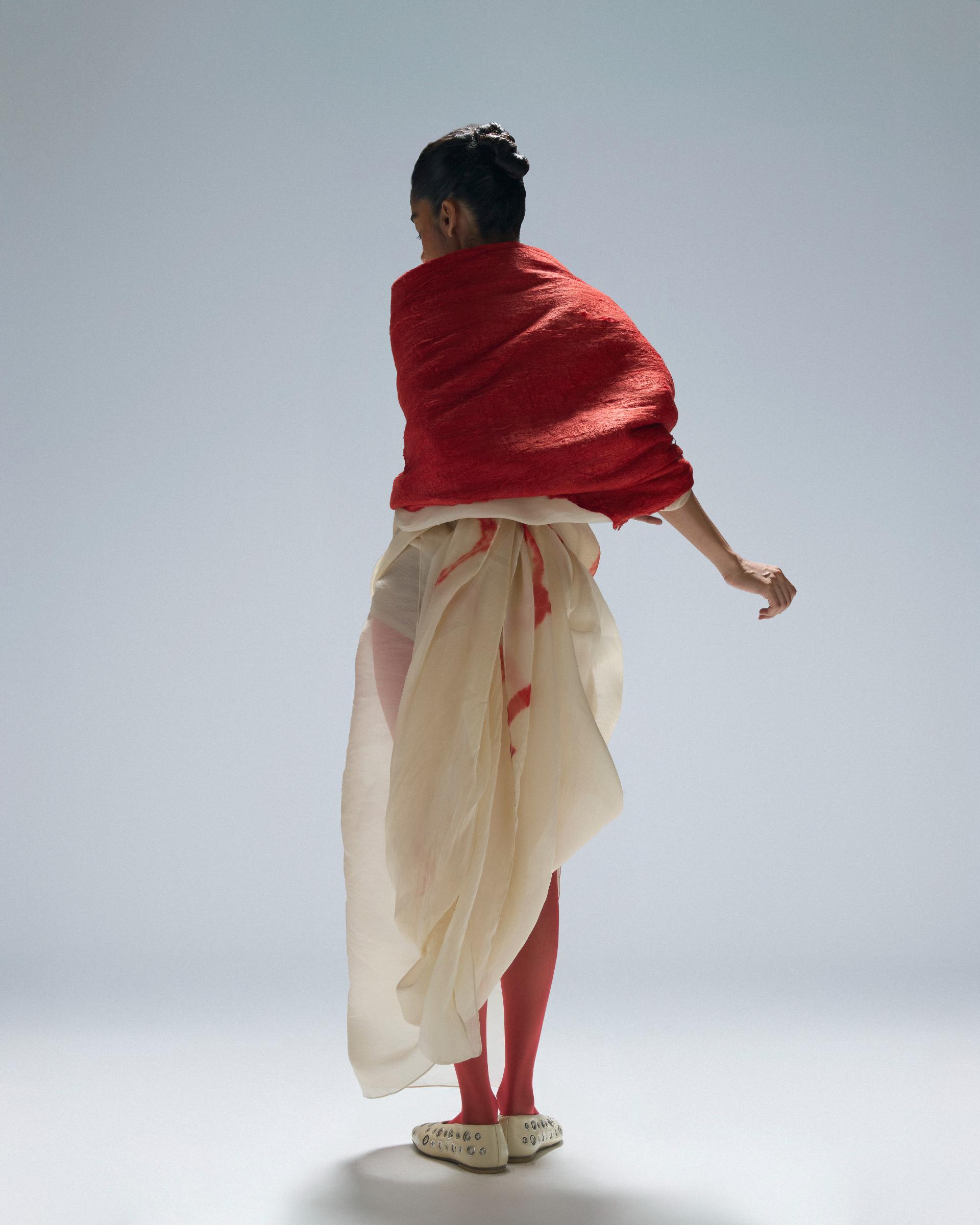 SILK FELT AND ORGANZA ARTISANAL SAREE