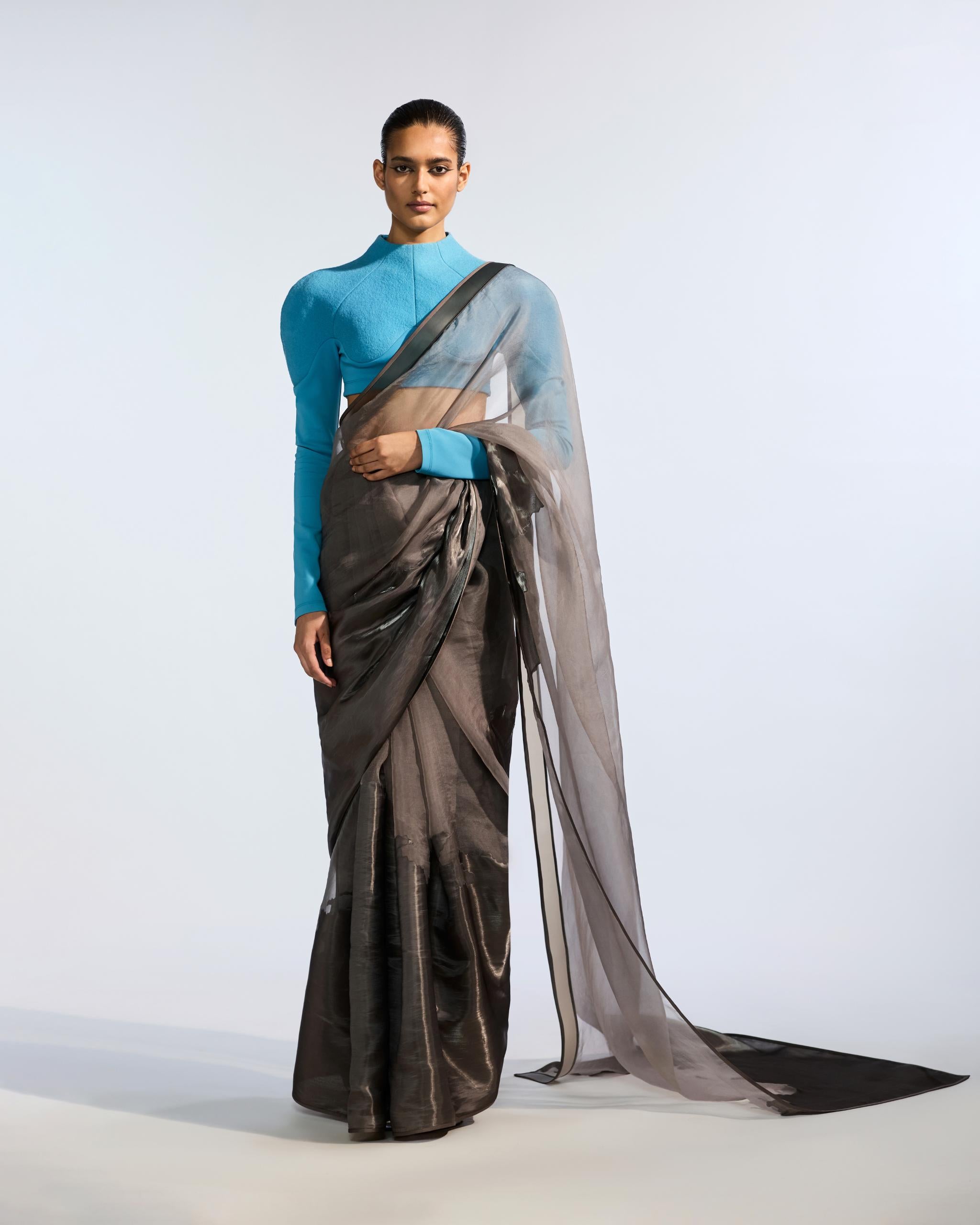 SHEER METALLIC SAREE