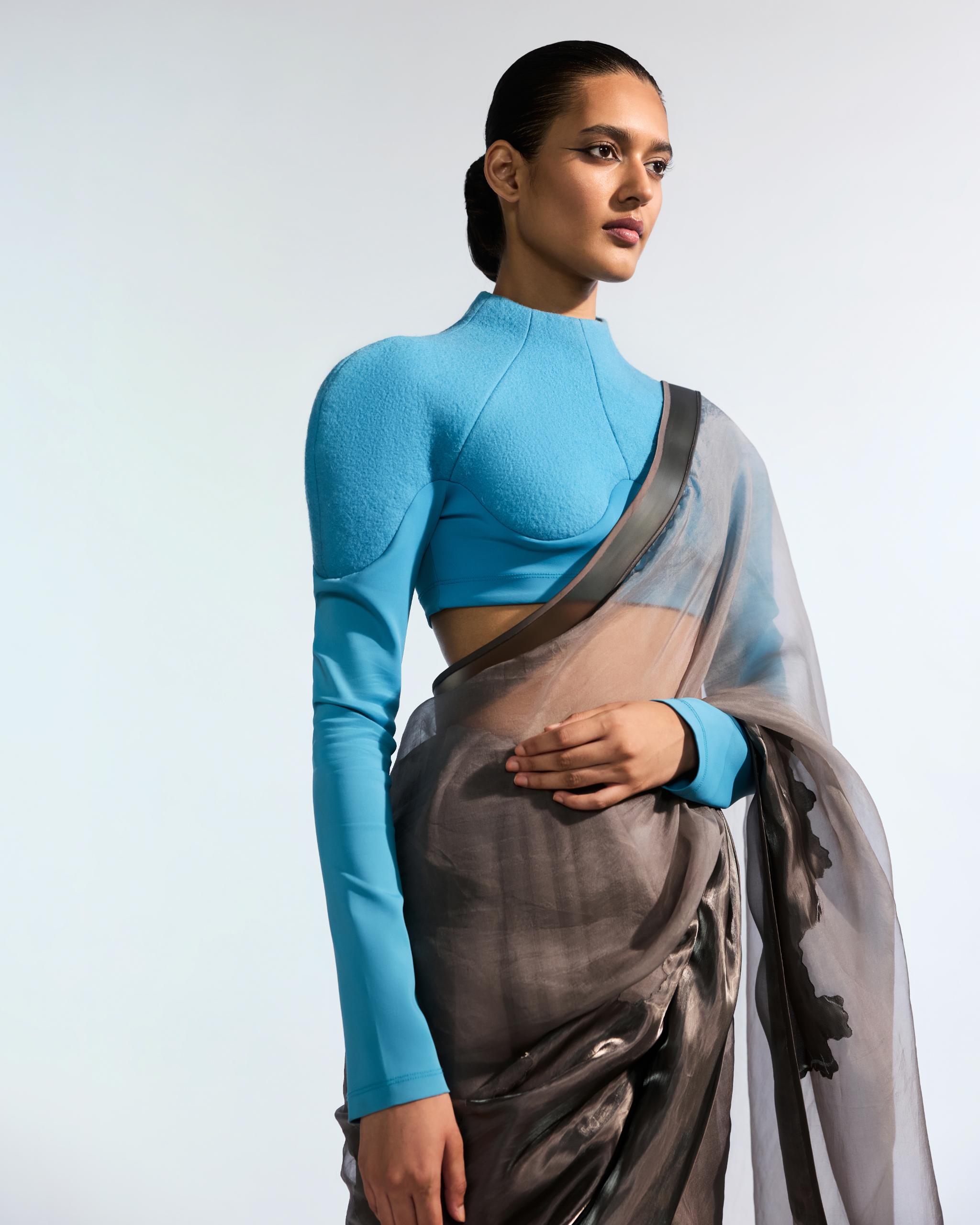 SHEER METALLIC SAREE