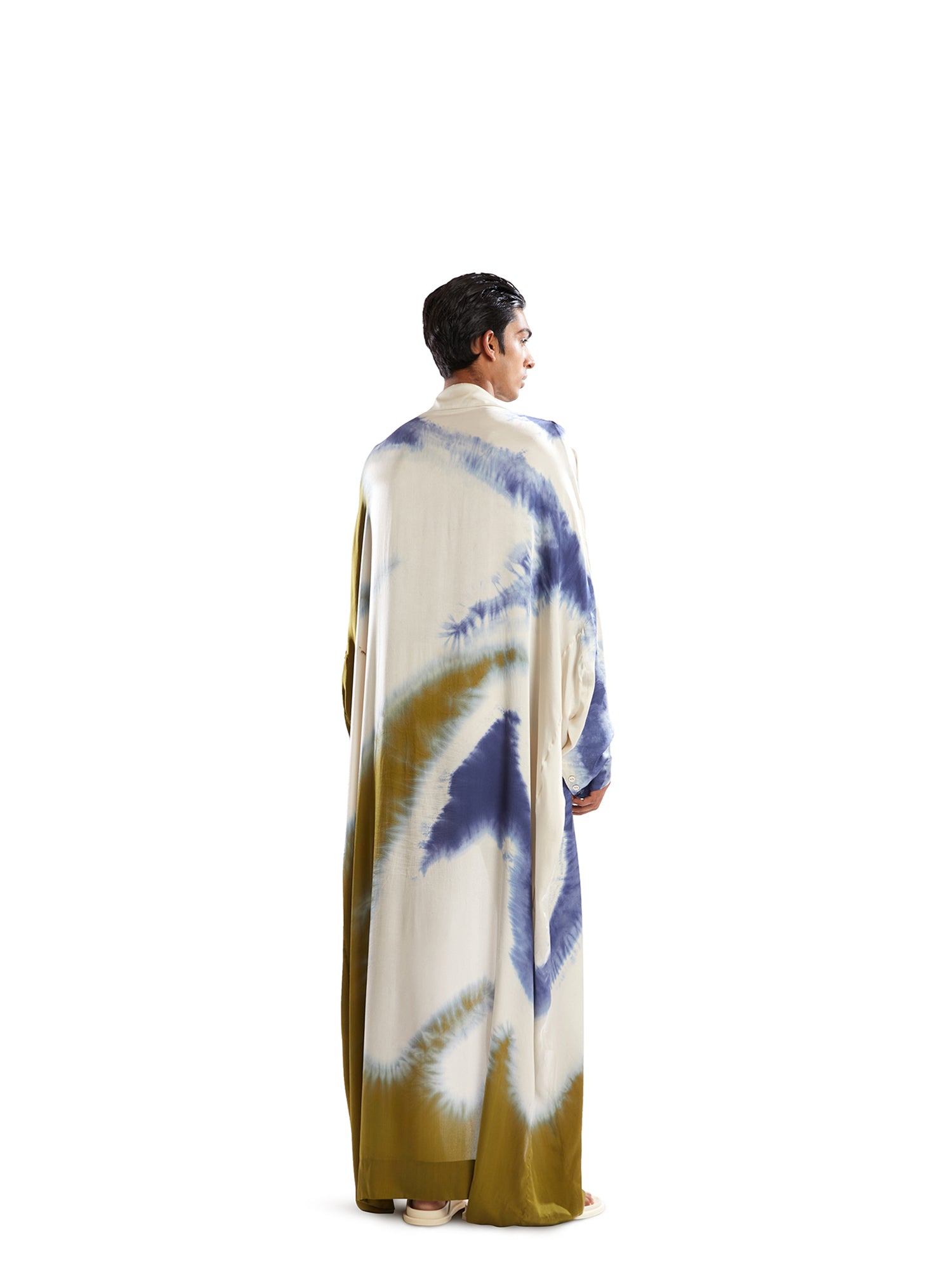 Charmeuse satin tie dye robe