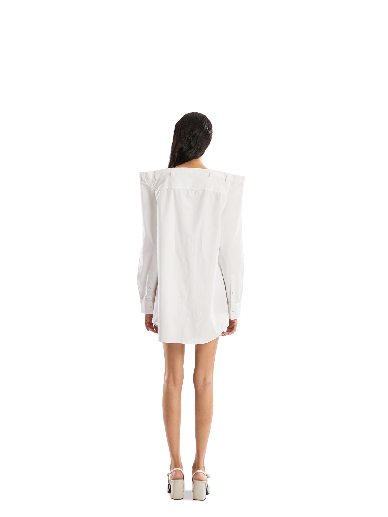 White Straight shoulder dress