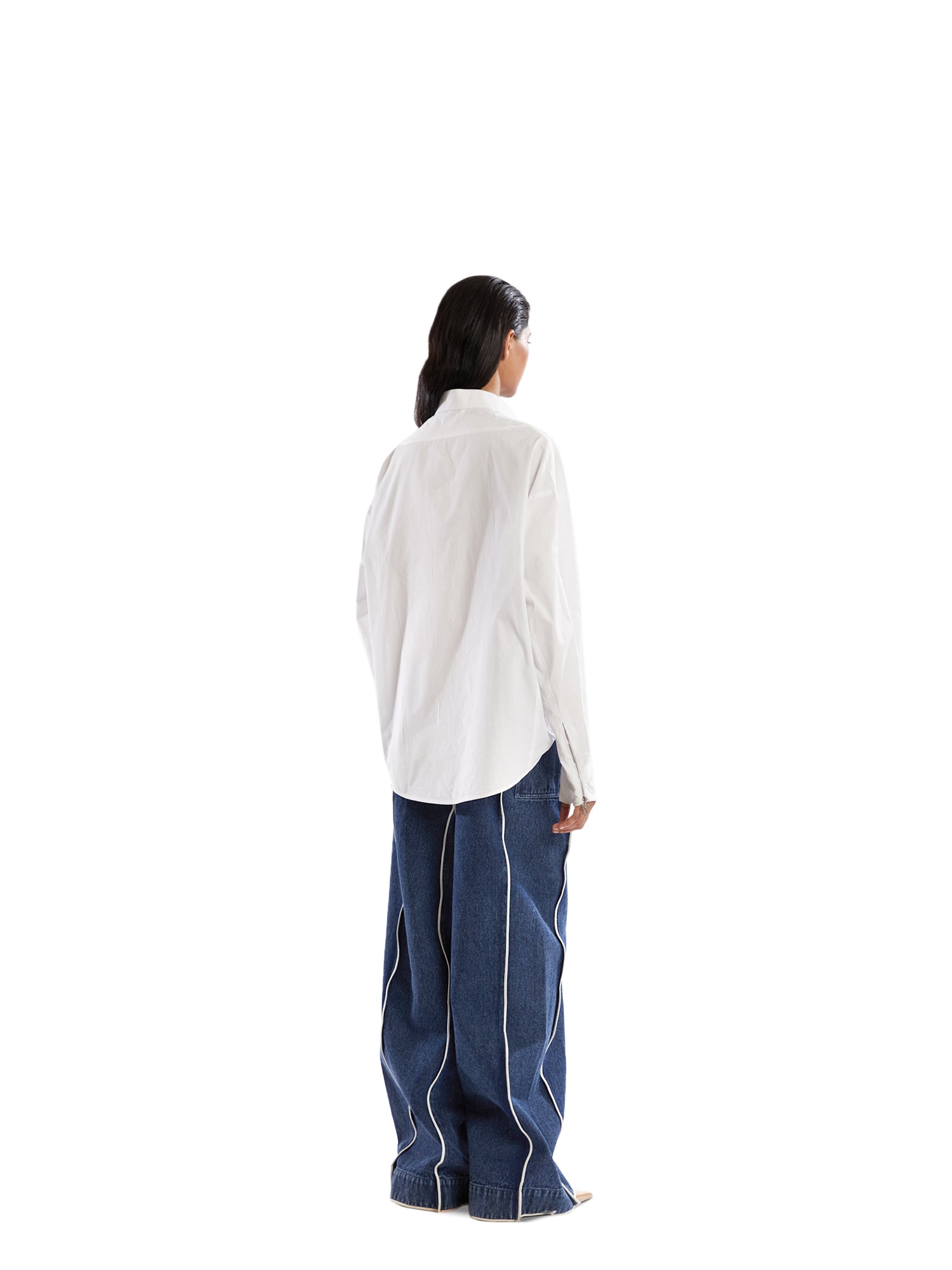 White oversized gloved shirt