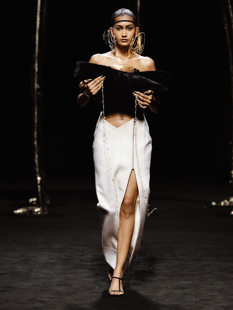 Felt Slit Skirt