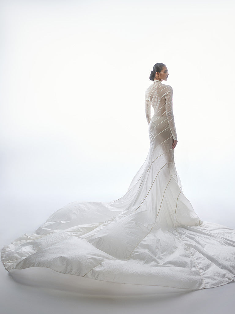 Ruched Butter & Paper Dress