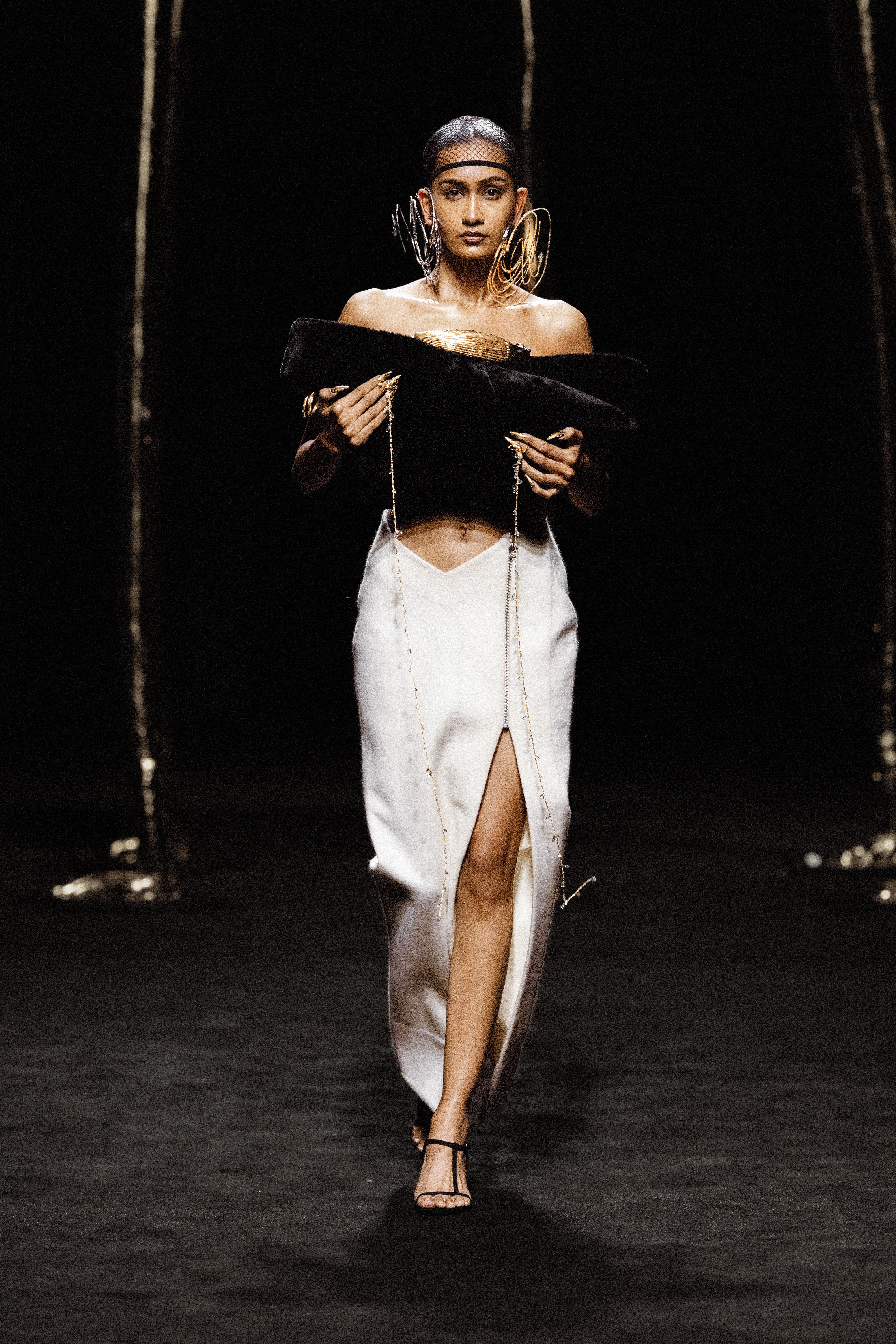 Felt Slit Skirt