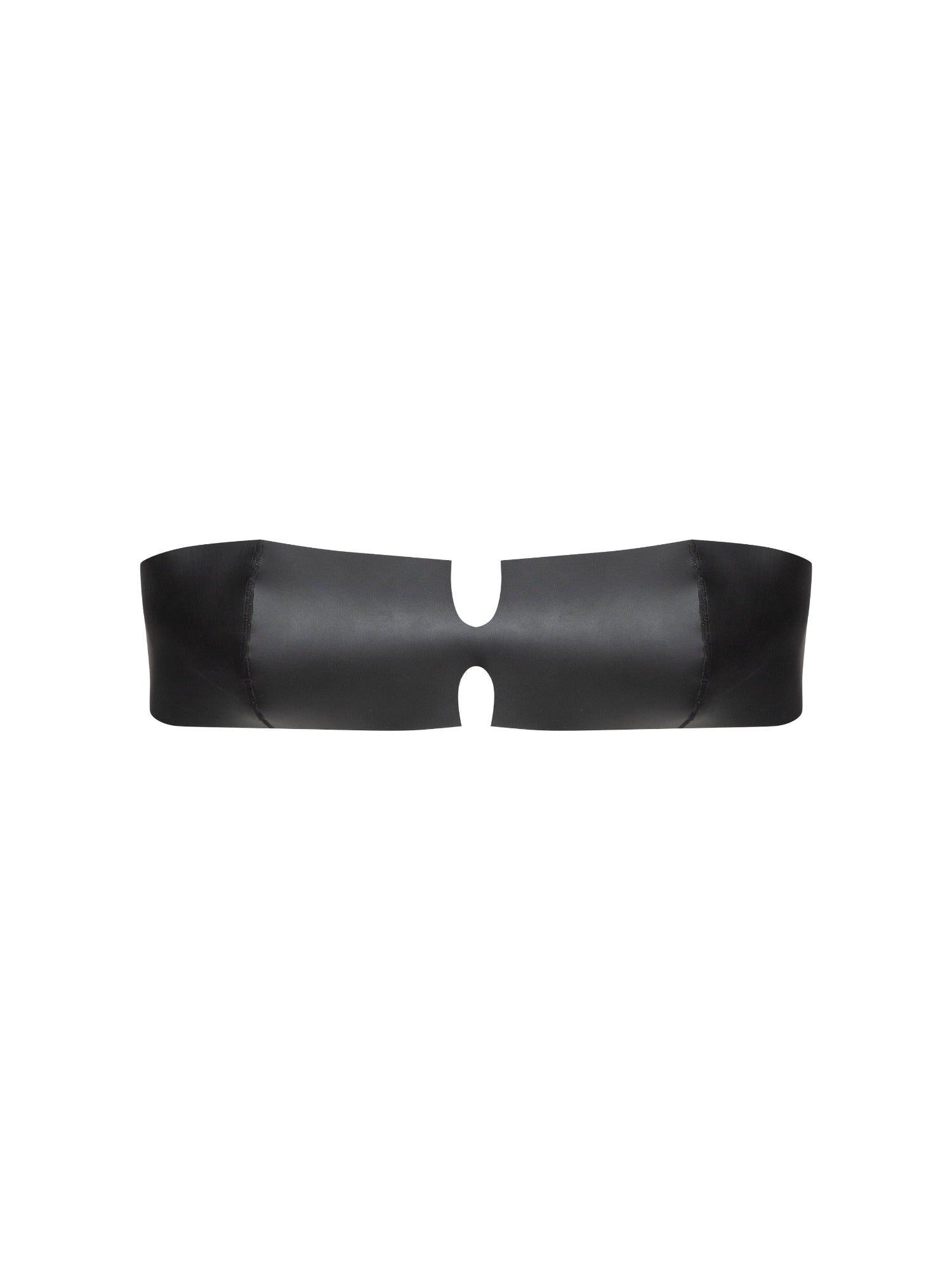 Black rubber strapless bralette