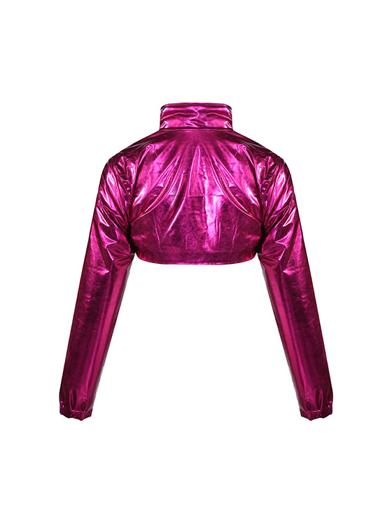 Metallic Pink Cropped Jacket