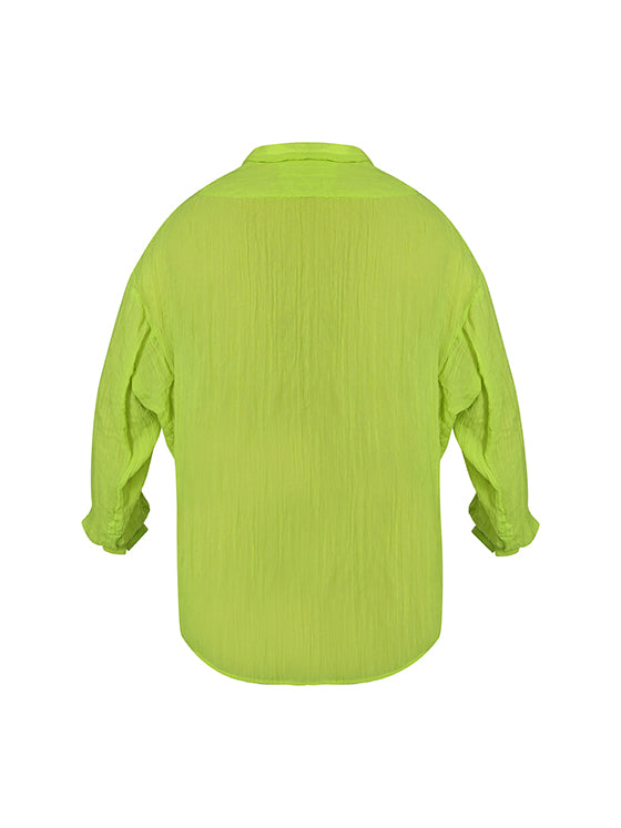 Lime crinkle cotton shirt