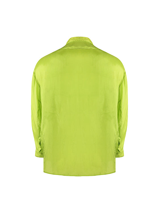 Lime green satin shirt