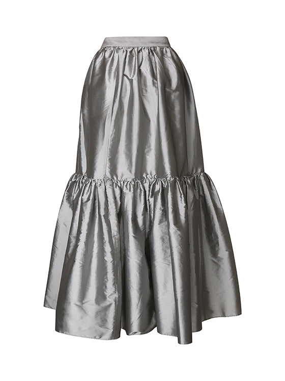 Silver taffeta skirt