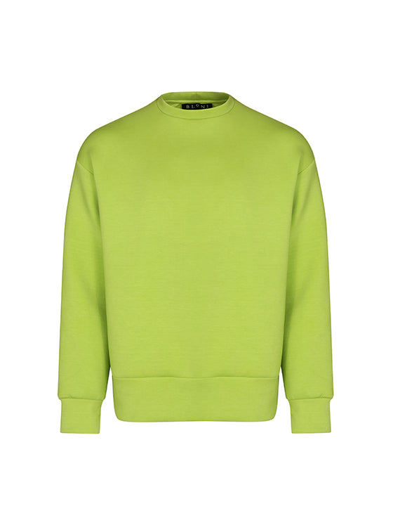Green Neoprene Cropped Sweatshirt