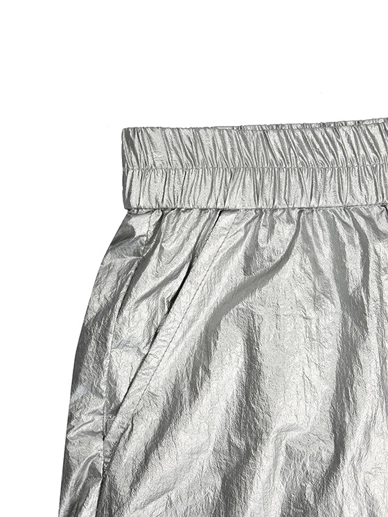 Metallic silver shorts