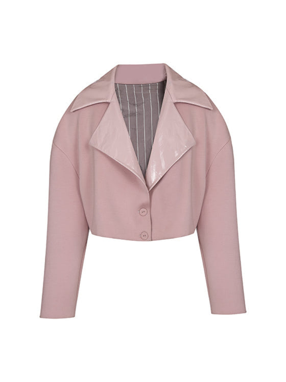 Cropped pink blazer
