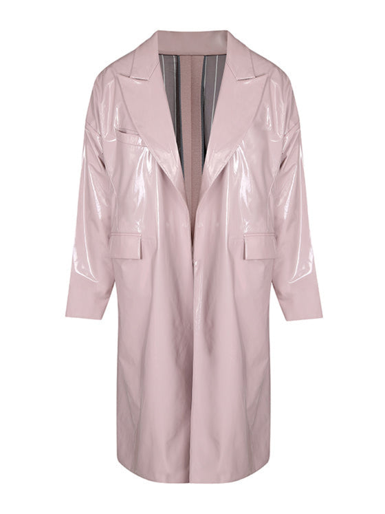 Pastel pink trench coat
