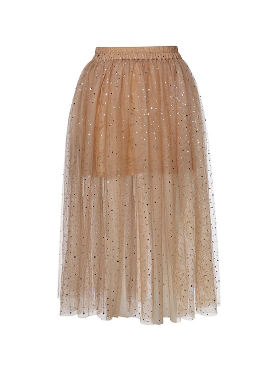 Embroidered tulle circle skirt