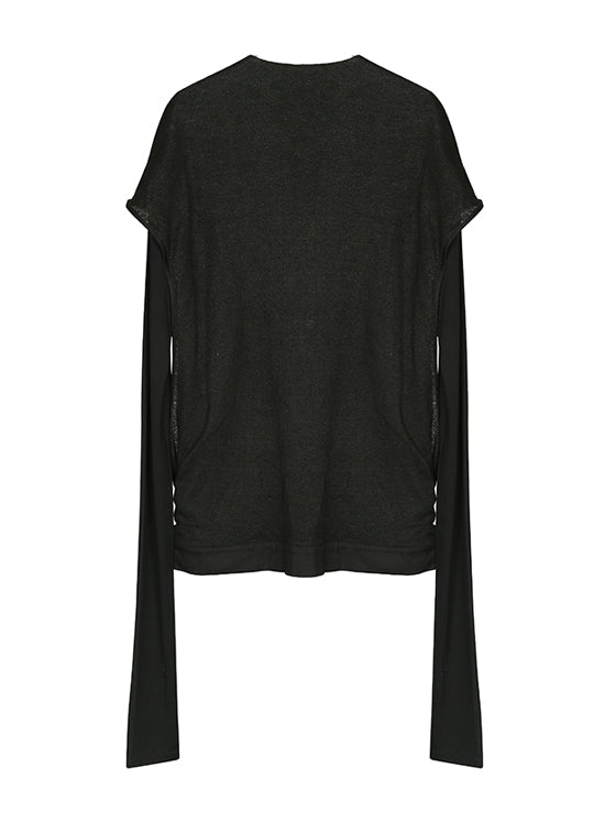 T-shirt with layered vest