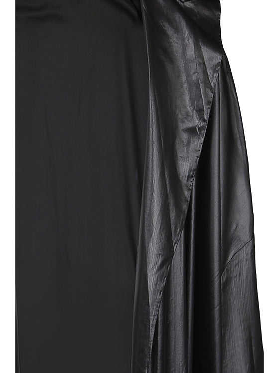 Leather-satin light overcoat